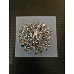 Vintage Talbots Floral Flower Starburst Sunburst Silver Tone Brooch Pin